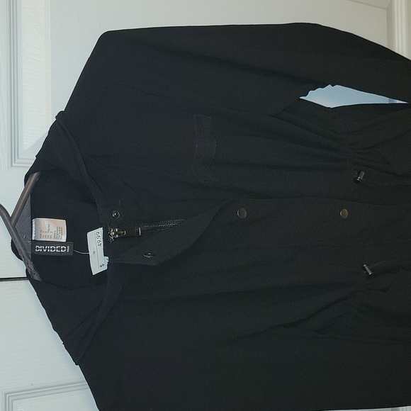 H&M NWT 3 Quarter Length Utility Hooded Black Jacket - Picture 12 of 16